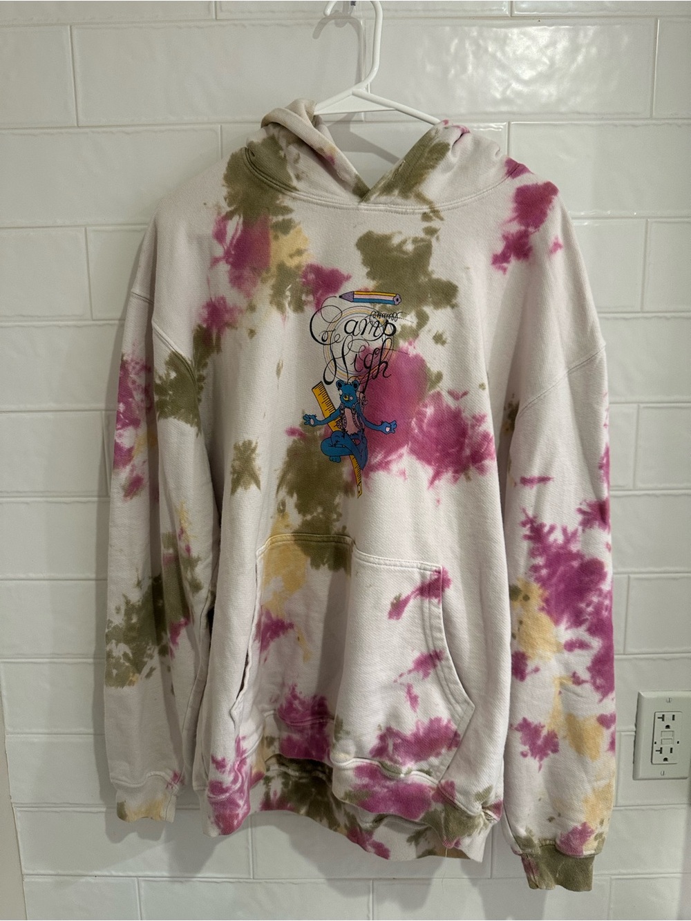 Camp High Collective Tie Dye Pullover Hoodie Sweater Bear Size Medium